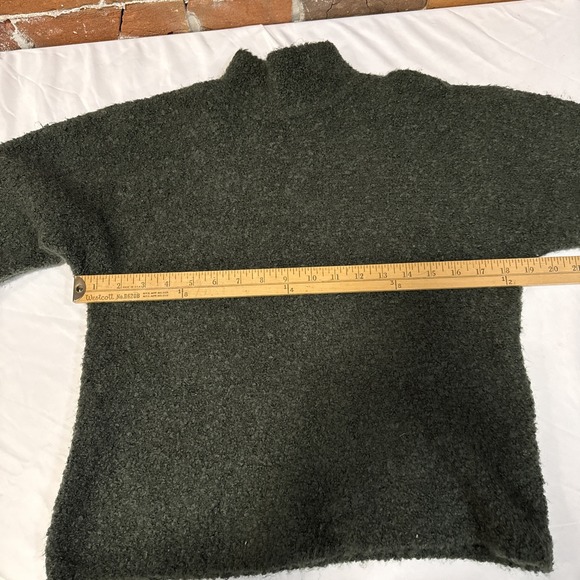 MAGASCHONI Sweater Womens M Wool Blend Mock Neck Knit Pullover Dark Green - Picture 3 of 7